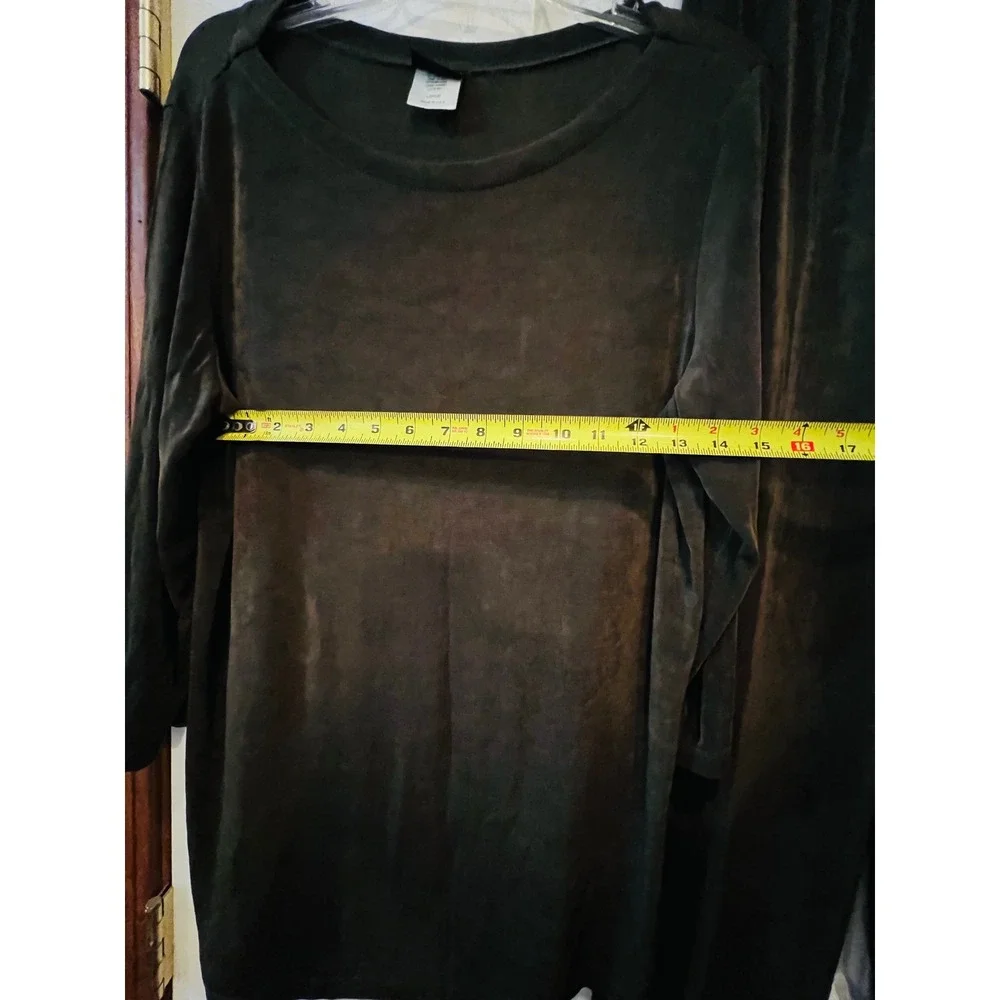 Citiknit Womens Brown Velvet Lounge Set Tunic Top and Pants Size Large